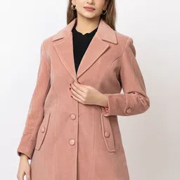 Lady Leaf Winter Wear Tweed Led Flock Coat-image-61