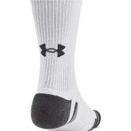 UNDER ARMOUR White Performance Tech Color Block Calf Socks Pack of 3 - Medium image 2
