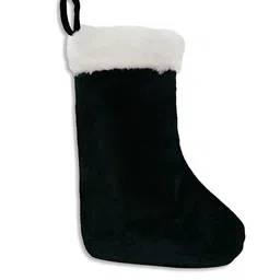 Home Heart Dark Green & White Velvet Christmas Stocking With Fur Cuff image 5