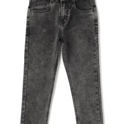 Tales & Stories Boys Grey Denim Slim Fit Washed Jeans-picture-36