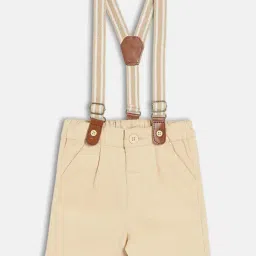 Miniklub Boys White & Brown Regular Fit Printed Clothing Set image 3