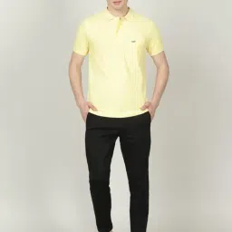 Crocodile Banana Cream Cotton Slim Fit Polo T-Shirt image 5