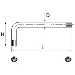 Ktc T-Type Tamper-Proof Torx L-Handle Wrench T55H, LT55H image 3