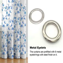 Aura Blue & Grey 2 Pieces Printed Door Curtains image 2