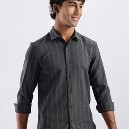 THE BEETEL HOUSE Men Vertical Striped Spread Collar Casual Shirt image 2