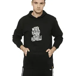 Campus Sutra Black Printed Full Sleeves Hooded Sweatshirt-image-90