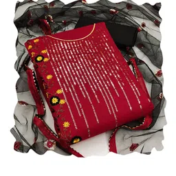 HERE&NOW Embellished Sequence Unstitched Dress Material image 2