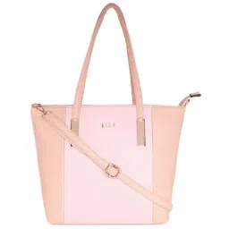 Elle Beige & Pink Solid Shoulder Handbag-picture-23