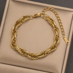Jewels Galaxy Stainless Steel Gold-Plated Link Bracelet-picture-13