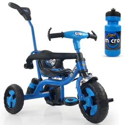 Dash Micro 2 in 1 Tricycle with Parental Handle & Secured Sidebar, Snipper Water Bottle - Blue-picture-25