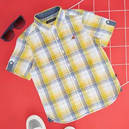 Pantaloons Junior Half Sleeves Checked Shirt - White-picture-28
