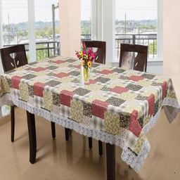 Dakshya Industries PVC Waterproof 6 Seater Dining Table Cover - Beige-picture-24