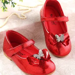 Cute Walk by Babyhug Ballerina with Velcro Closure & Bow Applique - Red-picture-26
