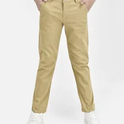 CRIMSOUNE CLUB Cotton Abstract Printed Trousers -  Beige-picture-25