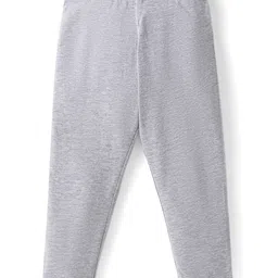 Babyhug Cotton Lycra Knit Full Length Solid Color Leggings with Stretch - Grey-picture-18