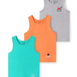 Pine Kids Cotton Knit Sleeveless Vestswith Beach Theme Print Pack of 3 (Colour May Vary)-picture-13