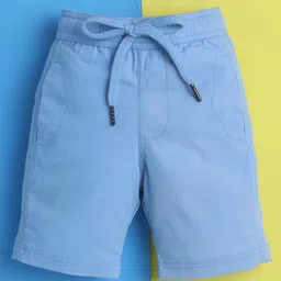 Knitting Doodles Pure Cotton Woven Pack Of 2 Solid Shorts - Blue & Red image 3