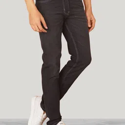 NUEVOSDAMAS Men Slim Fit Mid-Rise Clean Look No Fade Non Stretchable Jeans-picture-28