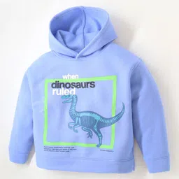 cherry crumble by nitt hyman Cherry Crumble Full Sleeves Dinosaur Printed  Hooded Sweatshirt - Blue image 4