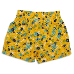 Cutecumber Pack Of 2 Floral Printed Shorts - Pink & Yellow image 4