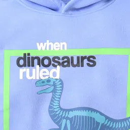 cherry crumble by nitt hyman Cherry Crumble Full Sleeves Dinosaur Printed  Hooded Sweatshirt - Blue image 5