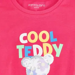 Pantaloons Junior Cotton Half Sleeves Printed Tee - Pink image 5