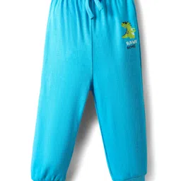 BUMZEE Cotton Knit Full Sleeves Dino Printed Sweatshirt & Jogger Set - Light Blue image 4