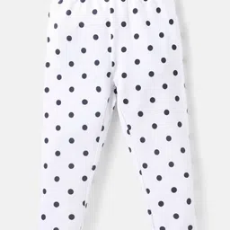 Babyhug Cotton Knit  Full Length Striped Leggings with Polka Dots & Floral Print Pack of 3 - Multicolour image 5