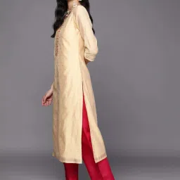 Libas Peach Embroidered Straight Kurta image 2