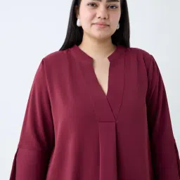 Gia by Westside Maroon Solid Top image 4