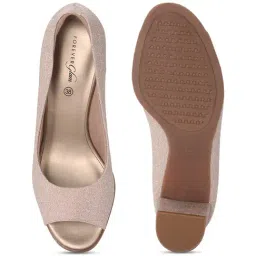 Forever Glam by Pantaloons Women Rose gold Peeptoe Shoes image 3
