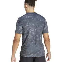 Adidas Black Slim Fit Printed Sports T-Shirt image 2