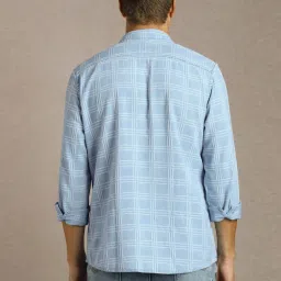 Louis Philippe Blue Slim Fit Checks Shirt image 2