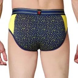 Frenchie Yellow Elastane Printed Briefs - Pack Of 2 image 2