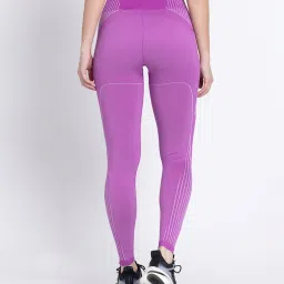 adidas Light Purple Striped Tights image 2