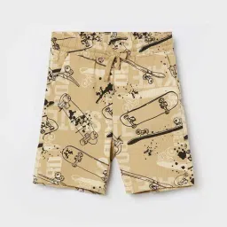 Fame Forever by Lifestyle Kids Beige Regular Fit Printed Cotton Shorts-picture-29