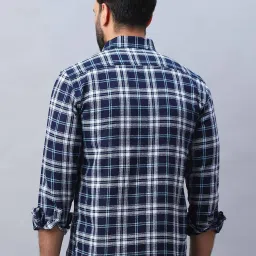 Indian Needle Blue Regular Fit Checks Shirt image 2