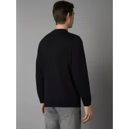 Louis Philippe Black Cotton Regular Fit Printed Sweatshirt image 2