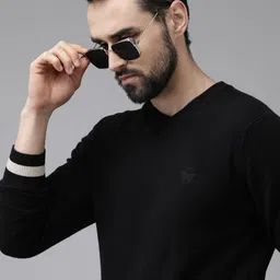 Arrow Men Black Pullover-image-13