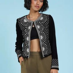 Label Ritu Kumar Black Embroidered Jacket-picture-10