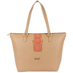 Enoki by Baggit Beige Solid Large Tote Handbag-picture-30