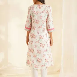 Jaypore Multicolour Floral Printed Flare Fit Kurta image 2