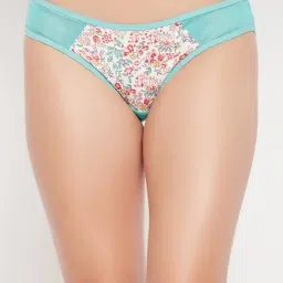 Clovia Blue Polyamide Regular Fit Floral Panties-picture-28