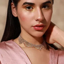 Sohi silver plated designer party necklace for women image 2