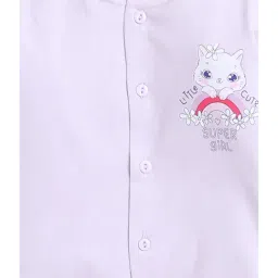 Bumzee Kids Lilac Floral Print Full Sleeves Jhabla With Pyjamas image 5