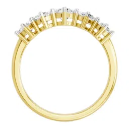 Sparkles Yellow Gold Lab Grown 5 Diamond 14KT 1.4ct Round Ring For Women image 2