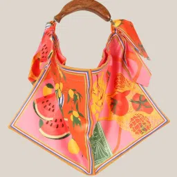 Hats Off Accessories Pink Savanna Bloom Printed Medium Scarf Cloth Bag image 2