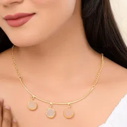 VOJ One Gram Gold Plated Stone Studded Necklace and Earrings Set for Women image 2