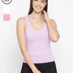 La Intimo Pink, Lilac, Cream Playful Dreamer Camisole (Pack of 3)-picture-43