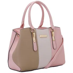 Giordano Pink Color Block Medium Handbag image 2